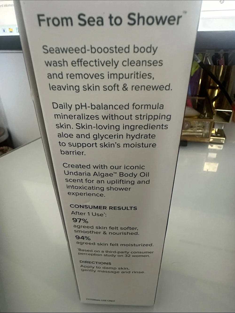 Sea Body Wash in White with Orange Accent